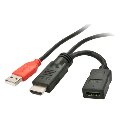 Produktbild von LINDY Stromspeisungsadapter HDMI M/F USB Typ A 0.15m