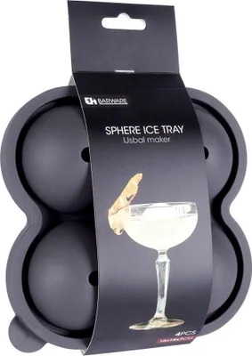 Obrázok produktu pre Forma na štyri veľké ľadové gule, 8 cm, čierny termoplast