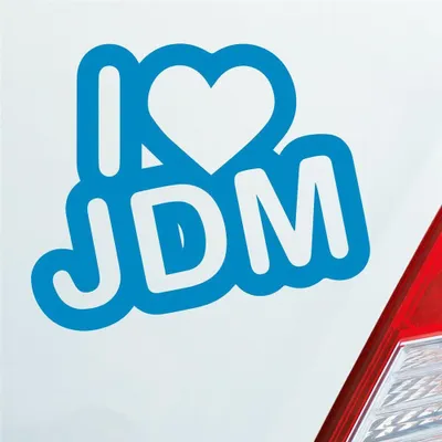 Produktbild von Auto Aufkleber I Love JDM Liebe Tuning 12x10 cm Hellblau Sticker Heckscheibenaufkleber