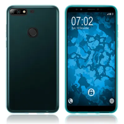 Produktbild von PhoneNatic Case kompatibel mit Huawei Y7 Prime (2018) - türkis Silikon Hülle transparent Cover