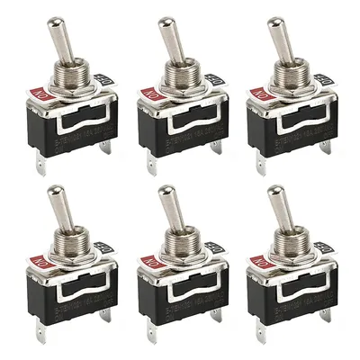 Produktbild von Form-Kippschalter 10A/12VDC, 6A/24VDC, ON/OFF, 2-polig, mit Schutzkappe, wasserdicht, für Auto, LKW & Boot, 6 Stück