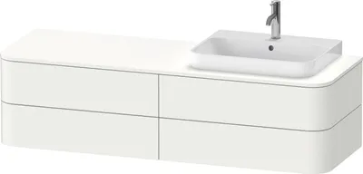 Produktbild von Waschtischunterbau HAPPY D.2 PLUS 1600x550mm 4 Schubk WT re we s-matt o ES weiß supermatt ohne Einrichtungssystem