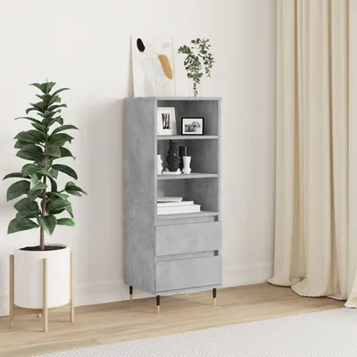 Produktbild von vidaXL Highboard Betongrau 40x36x110 cm Holzwerkstoff