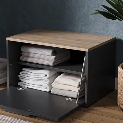 Image de Commode Vicco Betti Anthracite/Sonoma 60x36cm avec portes, Model 56434