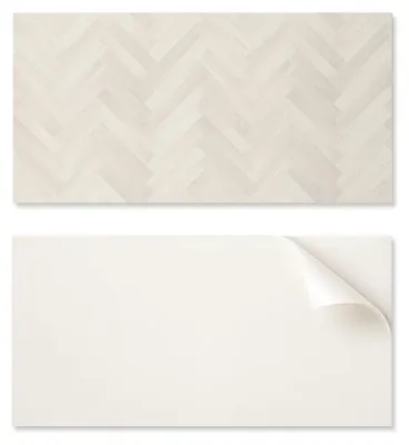Produktbild von PVC-Paneel mit Motiv, einfache Dekoration für Esszimmer, 100 x 50 cm, Fischgrätmuster in Holzoptik
