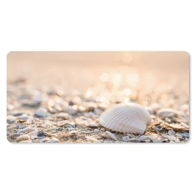 Produktbild von MuchoWow® Schreibtischunterlage Muscheln - Weiß - Strand - Sommer 80x40 cm - XXL Mauspad - Gaming Mauspad