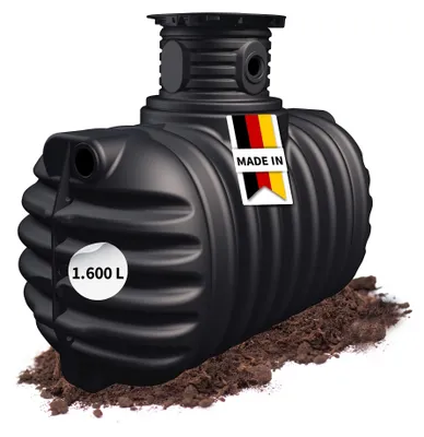 Productafbeelding van 4rain COMPACT ondergrondse regenwatertank 1600 L incl. schachtverlenging, AI-gegenereerde afbeelding