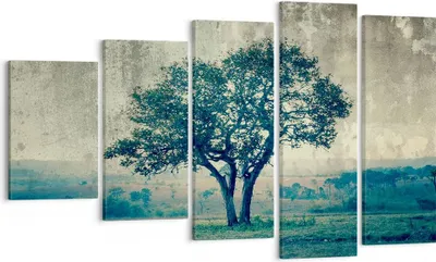 Produktbild von Bild auf Leinwand - Leinwandbild - Baum Natur Feld - 100x60cm - Wand Bild - Wanddeko - Wandbilder - Leinwanddruck - Bilder - Kunstdruck - Wanddekoration - Leinwand bilder - Wandkunst - EG100x60-3627