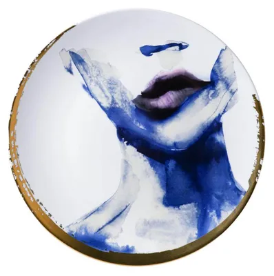 Immagine prodotto di Heinen Delfts Blauw – Piatto da parete, collezione Victoria Verbaan, modello "Miss Lips"