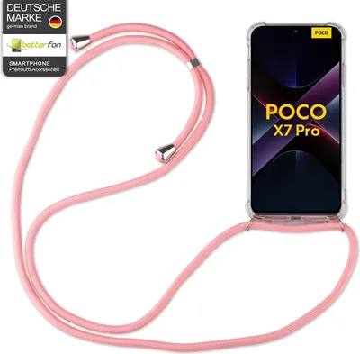Produktbild von Handykett für Poco X7 5G Hülle mit Kordel Handyhülle mit Band in Rosa