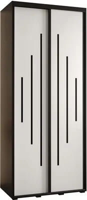 Produktbild von MEBLE KRYSPOL Davos 12 Schrank, zwei Türen - 235,2x100x45 cm - Schwarz Weiß Schwarz