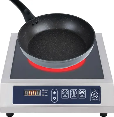 Produktbild von Gewerbliche Induktionskochplatte - Tischgerät 3500 W - LED-Display - Temperaturbereich 60–300°C - Leistungsstufen 400–3500 W - EU-Stecker 220–240 V
