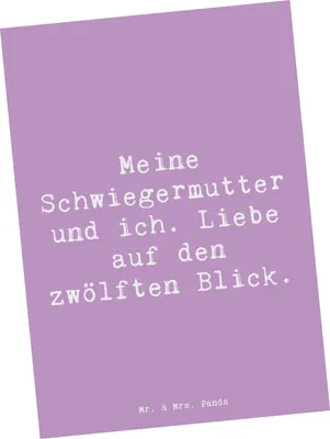 Produktbild von Mr. & Mrs. Panda Grußkarte Spruch Schwiegermutter Liebe - Lavendeltraum - Geschenk, Zuneigung, Schwiegereltern, Postkarten, Ansichtskarten, Dankbarkeit, Beziehung