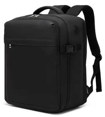 Produktbild von KONO Ryanair Handgepäck 40x30x20, Handgepäck Rucksack Flugzeug 24L – Schwarz, Größe Ryanair 40x30x20cm