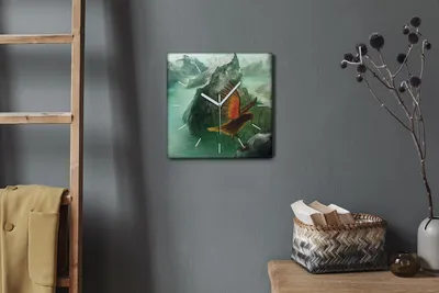 Produktbild von Coloray Hodiny Unikátní 30x30 cm  Tiché hodiny Pro obývací pokoj a kuchyň Nástěnné hodiny Plátno Bílé ručičky hodin - Malování dopředu zvířecího ptáka