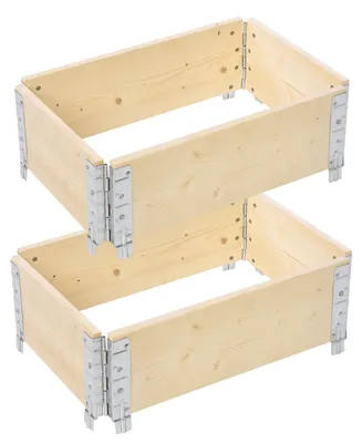 Image de Garronda 2 pièces rehausse en bois pour palette caisse de rangement en bois plateaux caisse en bois Natural 60/40