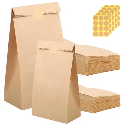 Productafbeelding van Papieren zakken, cadeauzakken, adventskalender, 2 formaten, bruin kraftpapier, set van 50