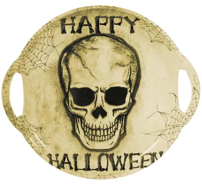 Produktbild von Halloween Totenkopf Tablett mit Griffen 30cm