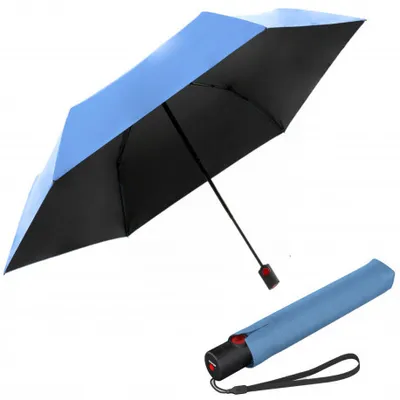 Obrázek produktu pro Knirps KNIRPS U.200 BLUE WITH BLACK - elegantní dámský plně automatický deštník