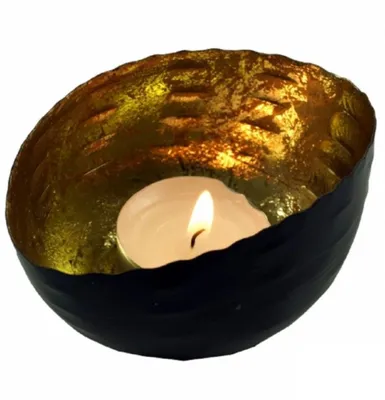 Produktbild von Windlicht aus Metall, verschiedene Farben, Farbe:gold