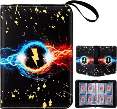 Produktbild von Sammelkarten Album Binder, 400 Taschen Sammelalbum für Karten 50 Seiten, PolyurethanWasserdichter Karten Sammelalbum mit Reißverschluss, Tragbarer Sammelmappe