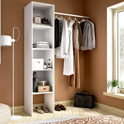 Immagine prodotto di Dmora Guardaroba Grande Adler 40.2x185.5h cm Bianco, Appendiabiti 5 Vani