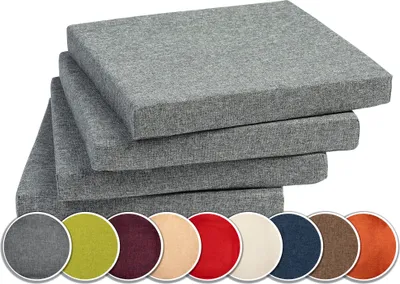 Produktbild von Sunnypillow 4er Set Stuhlkissen Polsterauflage Auflage für Stühle / Bänke in Haus und Garten Sitzkissen Sitzauflage Gartenkissen viele Farben zur Auswahl 40 x 40 x 3 cm Grau