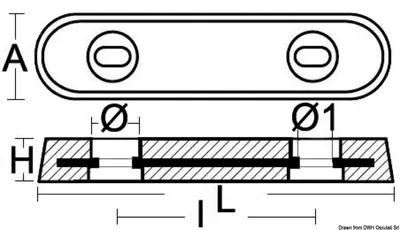 Produktbild von Aluminiumanode oval Vetus 1760 g , 1 Stück