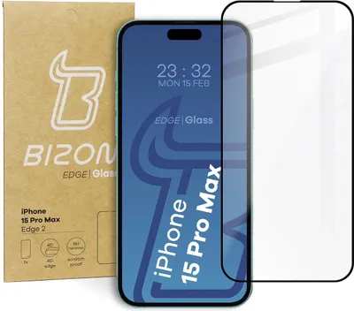 Produktbild von Bizon Glass Edge 2 Apple iPhone 15 Pro Max schwarz