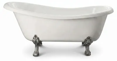 Produktbild von Freistehende Gusseisen Badewanne LIVINGSTON weiß Füße CHROM 170 cm