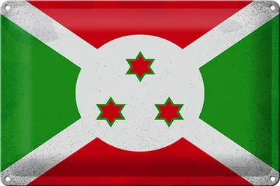 Produktbild von Blechschild Flagge Burundis 30x20cm Flag of Burundi Vintage