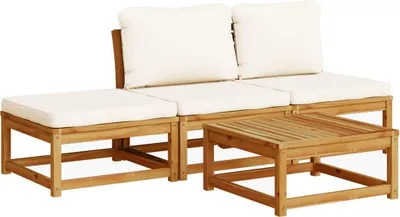 Produktbild von vidaXL 4-tlg. Garten-Lounge-Set mit Kissen Massivholz Akazie