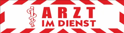 Produktbild von INDIGOS UG - Magnetschild "Arzt im Dienst " mit Rahmen 30 x 8 cm - Magnetfolie für Auto / LKW / Truck / Baustelle / Firma