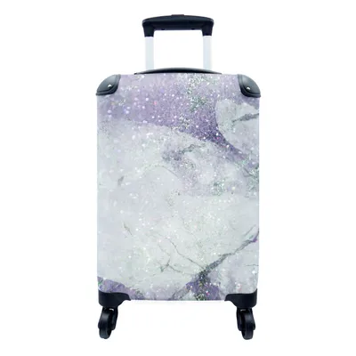 Produktbild von MuchoWow® Koffer Handgepäck Trolley Rollkoffer Kleine Reisekoffer mit 4 Rollen - Marmor - Adern - Grün - Cabin Size < 55x40x23 cm & 55x40x20 cm - Fotokoffer - Kabinenkoffer - Boardgepäck - Reise-Box - Reisekoffer - Reisegepäck - Koffer mit Bild - Trolley für Kinder