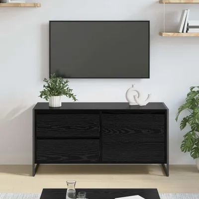 Obrázek produktu pro Maison Exclusive – Televizní skříňky, rozměry 100 x 36 x 49,5 cm, barva černá, Imitace dub