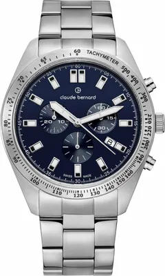 Image de Claude Bernard 10247-3M-BUIN Classic ST50 Chrono bleu argent Montre homme NOUVELLE