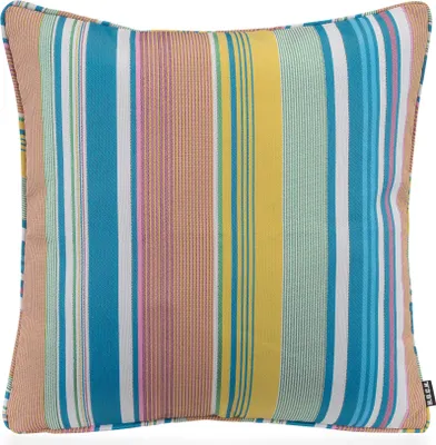 Produktbild von H.O.C.K. Milane Kissen mit Keder 50x50cm Streifen col. 0 blau / rosa / gelb / weiß