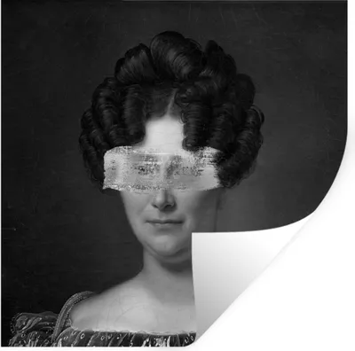 Produktbild von MuchoWow® Wandtattoo Wandsticker Wandaufkleber Johanna Henriette Engelen - Alexandre Jean Dubois Drahonet - Schwarz und Weiß 50x50 cm Selbstklebend und Repositionierbar - Selbstklebend - Fototapeten