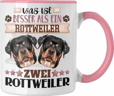 Produktbild von Trendation - Rottweiler Besitzer Tasse Geschenk Lustiger Spruch Geschenkidee Was Ist Besser Als Ein  Rottweiler  (Rosa)
