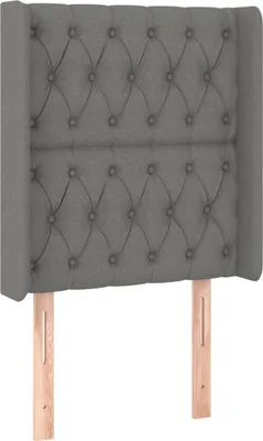 Produktbild von Kopfteil mit Ohren Dunkelgrau 83x16x118/128 cm Stoff