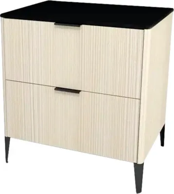 Obrázok produktu pre Kúpeľňová skrinka pod umývadlo Devo Lotos krémovo biela/čierna 70 x 76 x 53 cm LF-SUS2S70x76-F98