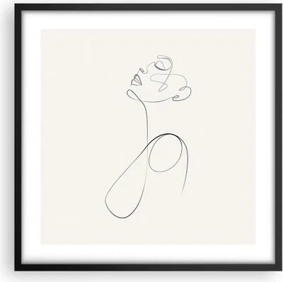 Produktbild von Gerahmtes Poster - Schwarzer Rahmen - Linie Linie Frau - 50x50 cm - Wand Bild - Wanddeko - Wandbilder - Kunstposter - Wandposter - Bilderrahmen - Bilder - Kunstdruck - Wanddekoration - P2BAC50x50-5112