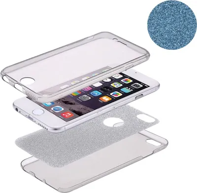 Produktbild von Crystal Case Hülle für Apple iPhone 6 / 6s Glitzer Case Blau Full Body
