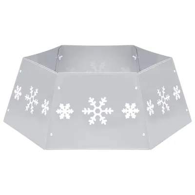 Produktbild von vidaXL Weihnachtsbaumrock Silbern und Weiß Ø68x25 cm
