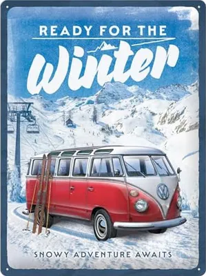 Obrázek produktu pro Nostalgic-Art - Blechschild 30 x 40 cm - VW Bulli - Připraven na zimu