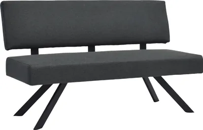 Produktbild von byLIVING Sitzbank TORONTO, Bezug in dunkelgrau, Gestell in schwarz, mit Rückenlehne und hohem Sitzkomfort, Esszimmerbank, Küchenbank, Maße: B 138, H 83, T 60 cm