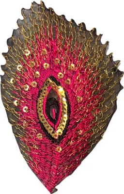 Produktbild von Pfauenfeder-Emblem-Aufnäher zum Aufbügeln, Rosa