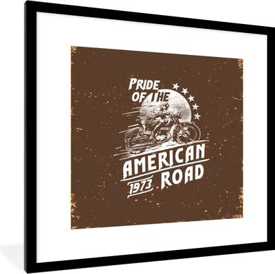 Produktbild von MuchoWow® MuchoWow® Gerahmtes Poster Jahrgang - Motorrad - Design 40x40 cm - Poster mit zchwarzem Bilderrahmen - Poster - Plakat im Rahmen