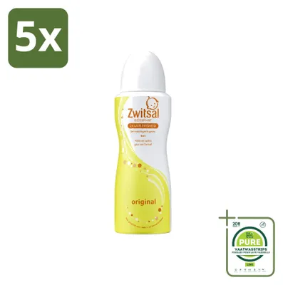 Immagine prodotto di 5 flaconi di deodorante spray Zwitsal Originale - 100 ml - confezione grande - 5 pezzi