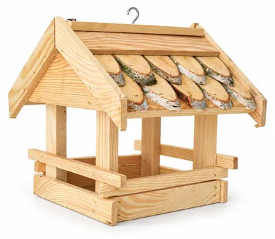Imagen del producto de Comedero para pájaros de madera de abedul, 29 x 26 x 26 cm